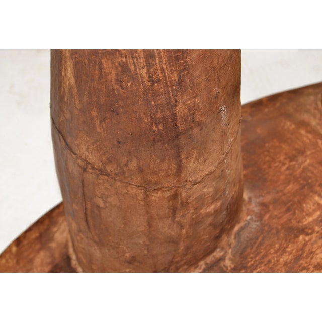 Organic Handmade African Tribal Art Folk Art Hand Carved Wood Stool For Sale - Image 11 of 12