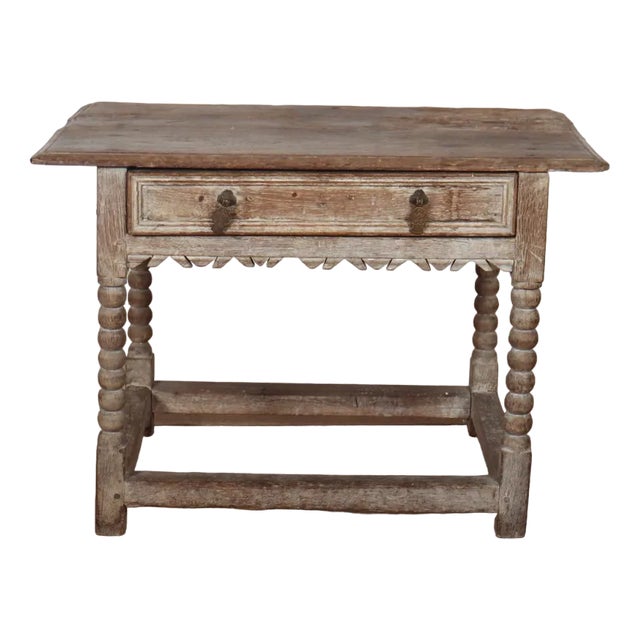 Antique English Oak Lamp Table, 1600s For Sale