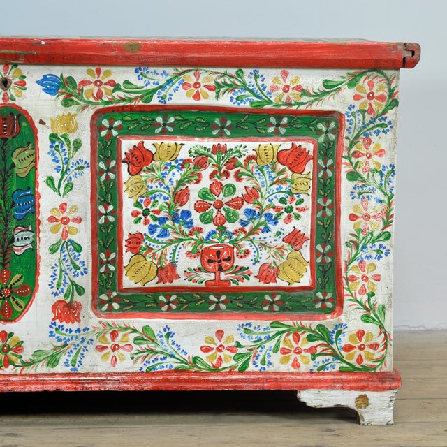 Folk Art Bridal Chest, 1948 For Sale - Image 11 of 14