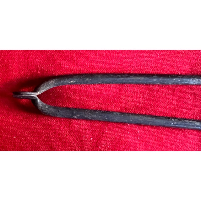 Antique Early 19th Century American Federal Brass & Iron Fireplace Tool - Tongs For Sale - Image 9 of 12