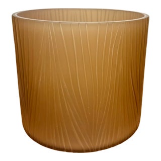 Etched Glass Modernist Ice Bucket Signed Vivarini For Sale