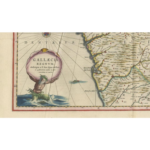 Blaeu Map of Galicia Spain, 1642 For Sale - Image 4 of 10