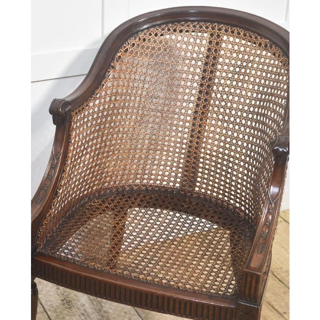 Carved Mahogany and Cane Library Chairs, 1890s, Set of 2 For Sale - Image 9 of 11