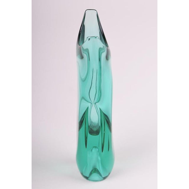 Mid-Century Vase in Thick Glass, Czech, 1950s For Sale - Image 4 of 7