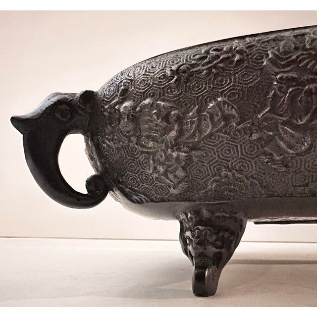 Vintage Chinese Bronze Bowl For Sale - Image 4 of 10