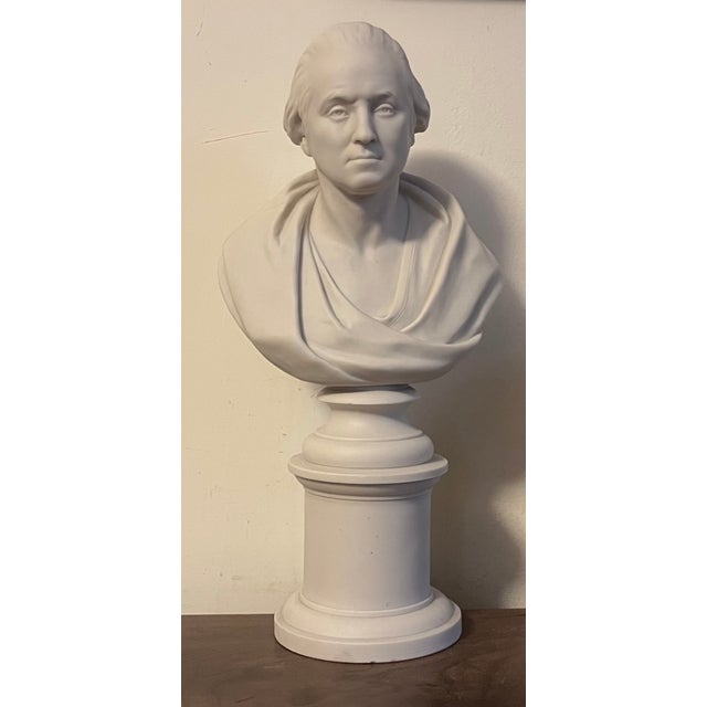 19th Century Antique 19th Century English Parian Porcelain Library Bust of President George Washington After Houdon Dated 1853 For Sale - Image 5 of 18