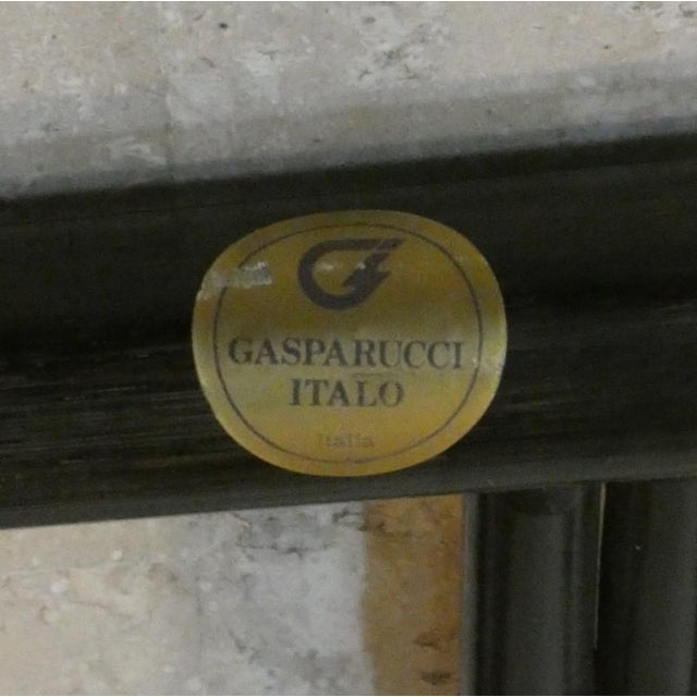 Black Lacquered Oak and Beech Table with Leather Bindings and Tempered Glass Top by Gasparucci Italo, Italy, 1970s For Sale - Image 14 of 18