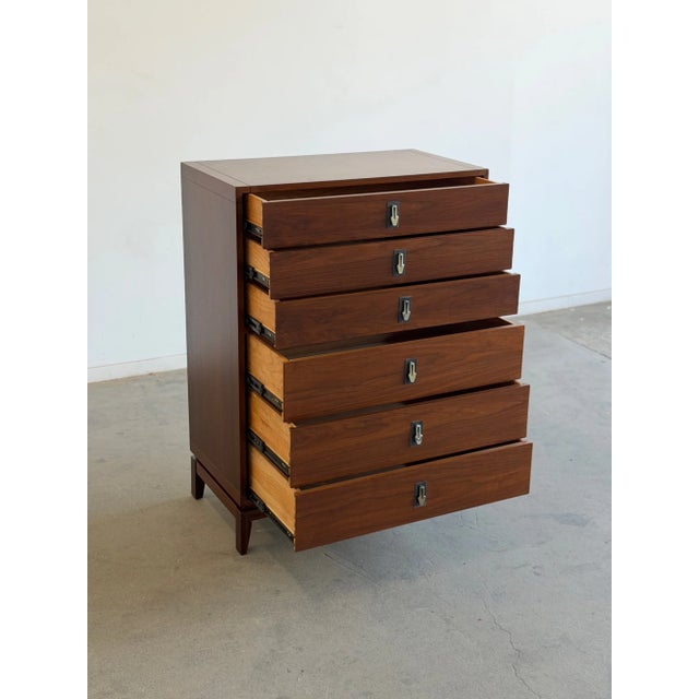 Wood 1960s Six Dresser Highboy by John Keal for Brown Saltman For Sale - Image 7 of 18