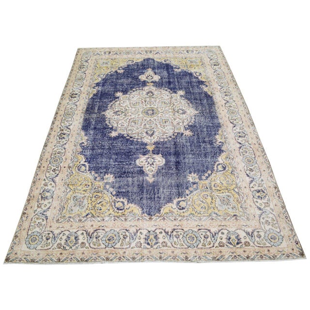 1950s Vintage Turkish Anatolian Hand Knotted Wool Rug, 6'9"x10'2" For Sale - Image 5 of 6