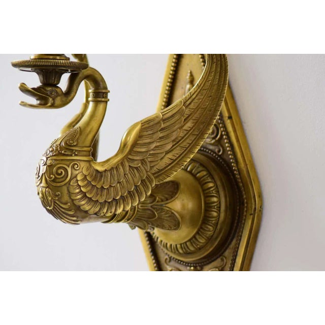 Metal Very Large Wall Lamp with Swan Figure For Sale - Image 7 of 10