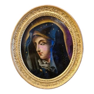 Virgin in Prayer, Italian School, Oil on Copper, Early 18th Century. For Sale
