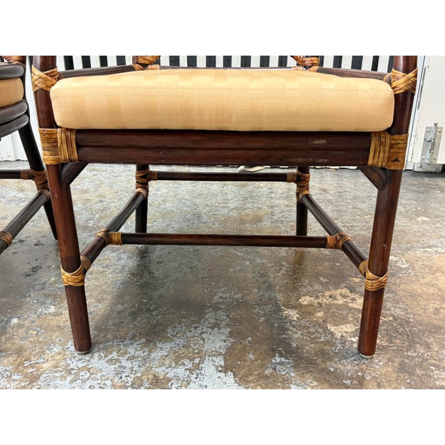 McGuire Style Target Back Armchairs, Pair For Sale - Image 9 of 12