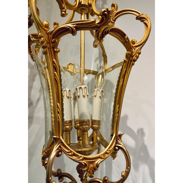 1990s Myran Allan Luxury Lighting French Louis XV French Bronze Lantern For Sale - Image 5 of 6