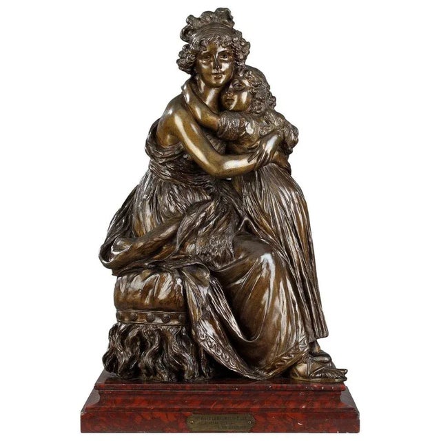 Bronze Group After the Self-Portrait with Her Daughter by Élisabeth Vigée Le Brun For Sale - Image 11 of 11