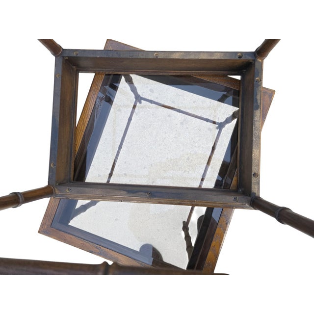 Thomasville Vintage Faux Bamboo Nesting Stacking Tables Hollywood Regency Glass For Sale - Image 16 of 18