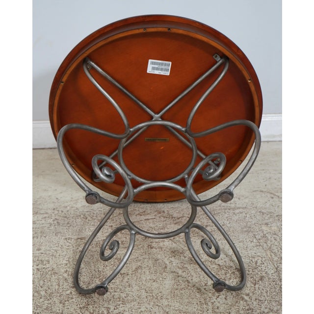 Ethan Allen Round Country French Lamp Table For Sale - Image 10 of 12