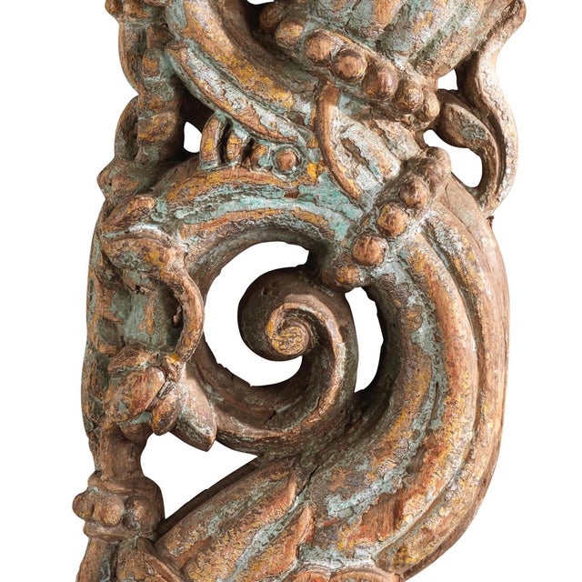1950s Vintage Carved Wooden Bracket on Stand, 1950s For Sale - Image 5 of 6