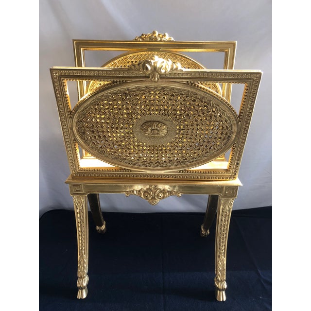 Antique French Gilt Painted Magazine Rack For Sale - Image 10 of 12