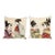 2019 International Style Japanese Women Tapestry Cotton Square Pillows by Jules Pansu - Set of 2 For Sale