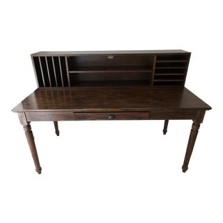 Pottery Barn Printers Writing Desk With Drawer and Letter File For Sale