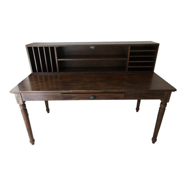 Pottery Barn Printers Writing Desk With Drawer and Letter File For Sale
