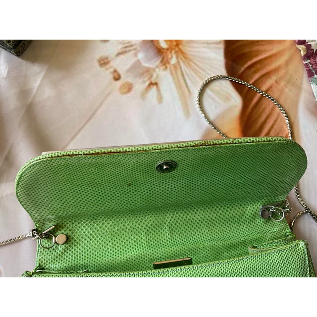 Judith Leiber Judith Lieber Green Lizard Cluth/Handbag For Sale - Image 4 of 7