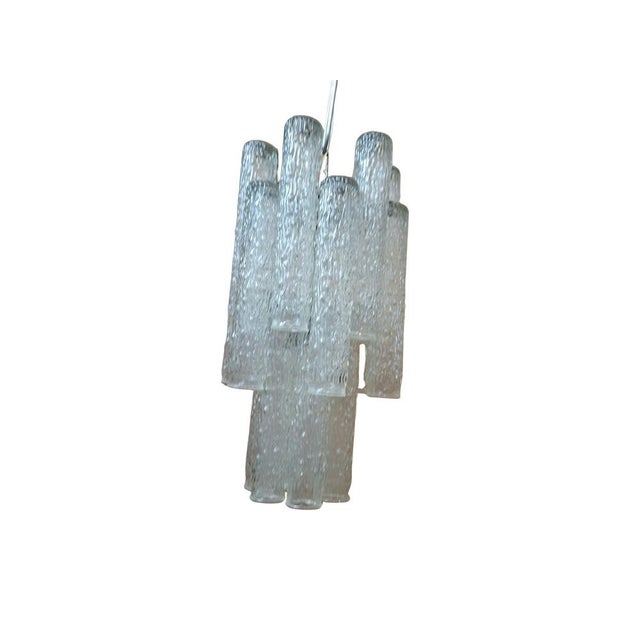 Mid-Century Modern Mid-Century Murano Glass Ice Effect Chandelier, 1970s For Sale - Image 3 of 9