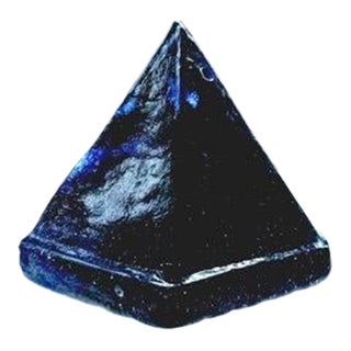 Vintage Reproduction Cobalt Blue Nautical Deck Prism Deep Memphis Era Paperweight For Sale