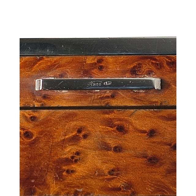 Mid-20th Century Italian Elm Burl and 800 Silver Jewelry Box from Leonardo Gaito Napoli, 1950s For Sale - Image 4 of 10