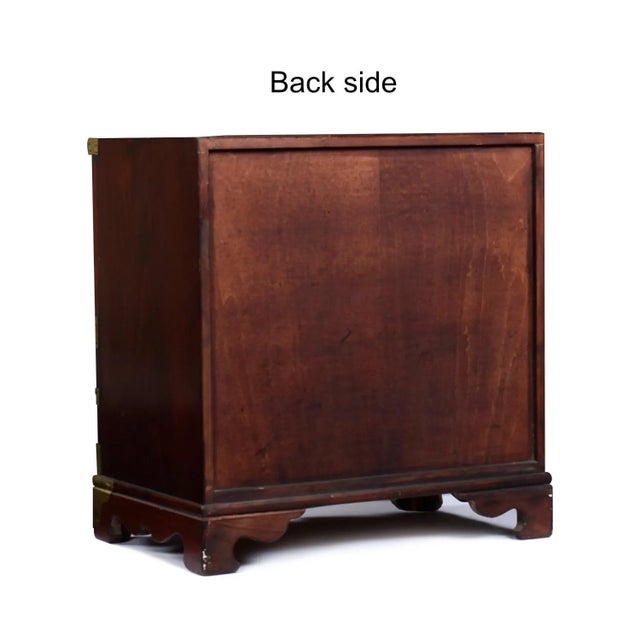 Wood Vintage Asian Chinoiserie Rosewood Tansu Chest Nightstand or End Table Brass Hardware For Sale - Image 7 of 12