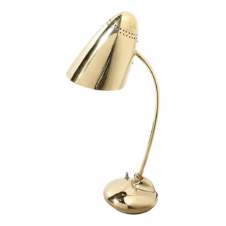 Mid-Century Modernist Space Age Polished Brass Table Lamp For Sale