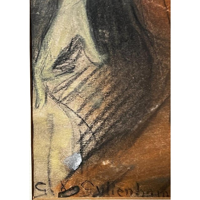 Gerhard Gyllenhammar, Lady, 1912, Pastel & Charcoal Drawing For Sale - Image 7 of 8