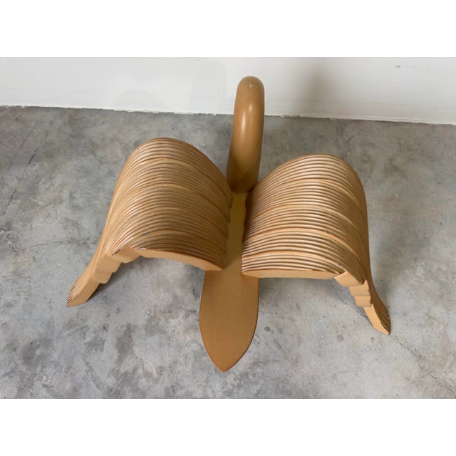 1980s Vintage Coastal Carved Wood Swan Square Coffee Table With Beveled Glass Top/ Sold For Sale - Image 5 of 11