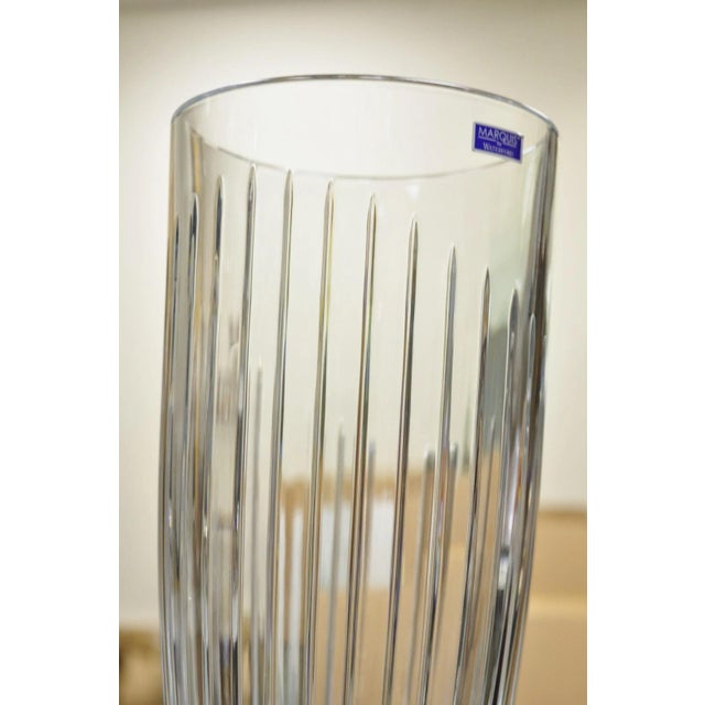 Late 20th Century Marquis by Waterford 12" Tall Etched Round Lead Crystal Glass Flower Vase For Sale - Image 11 of 12
