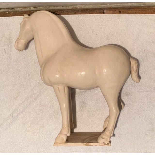 Glazed Clay Horse Statue Chairish