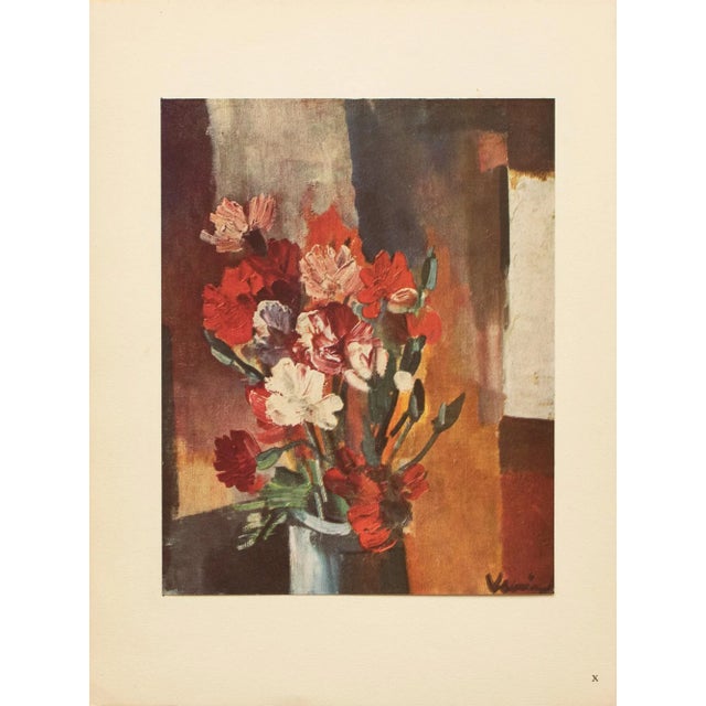 The School of Paris 1947 After Maurice Vlaminck "Carnations", First Edition Period Parisian Offset Lithograph For Sale - Image 3 of 8