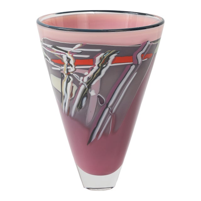 1981 Rick Bernstein Art-Glass Modernist Vase For Sale