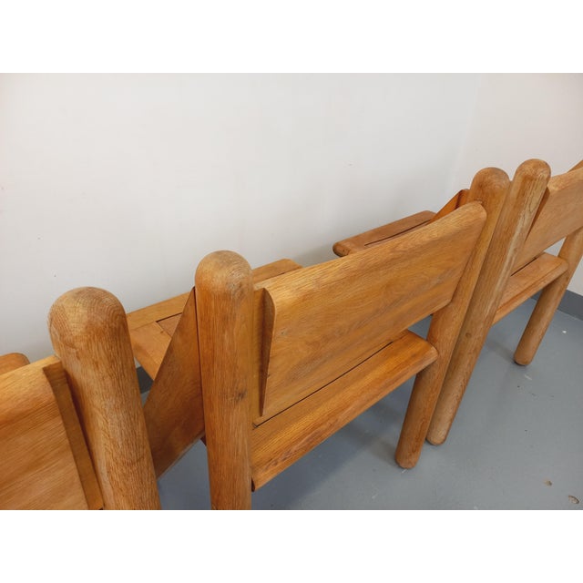 Vintage Brutalist Chairs in Oak, 1960s, Set of 4 For Sale - Image 17 of 18
