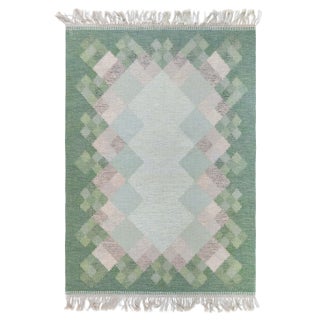 Doris Leslie Blau "Opal" - Midcentury Swedish Flat Woven Rug by Brita Svefors For Sale