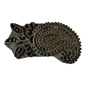 Vintage Wood Block Fabric Stamp, Paisley Design