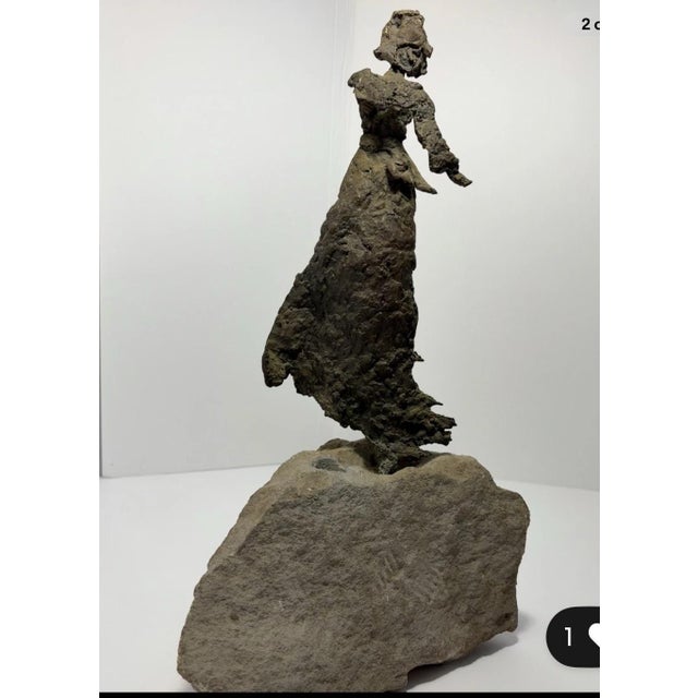 Vintage Brutalist Female Warrior on Rock Foundation For Sale - Image 11 of 12