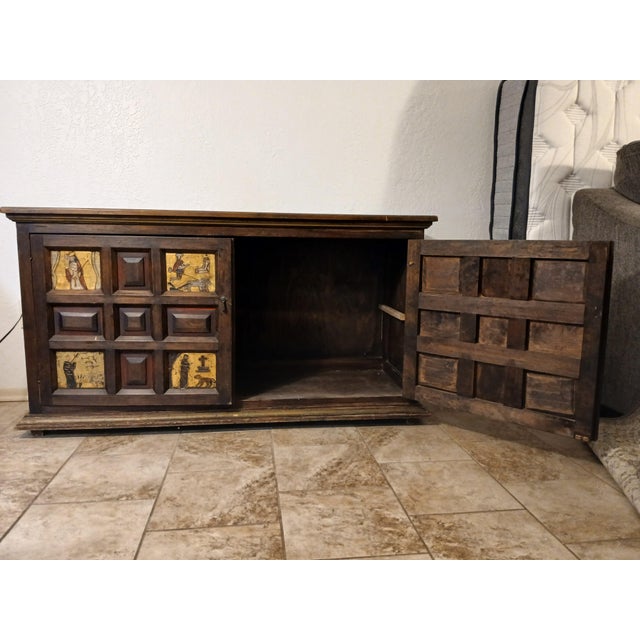 19th Century Antique Hand Painted Spanish Colonial Sideboard For Sale - Image 4 of 12