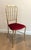 Chiavari 1940s Italian Brass Chiavari Chair and Stool, Seats Covered in Red Velvet- 2 Pieces For Sale - Image 4 of 12