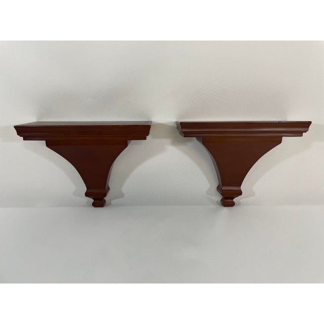 A lovely pair of late 20th Century corbel style Kensington Row Wall Shelf Brackets. Circa 1990s. These stunning shelf...