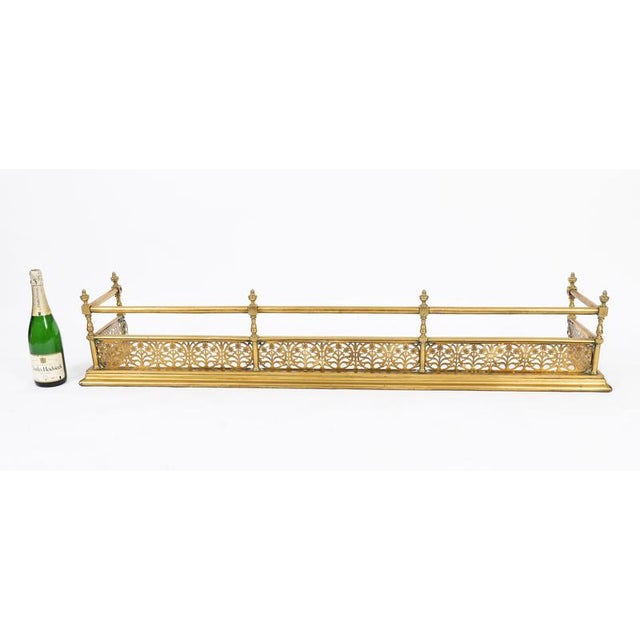 Antique Victorian Brass Fireplace Fender, 1800s For Sale - Image 10 of 11