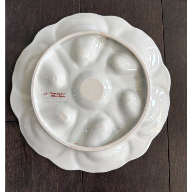 Late 19th Century French Le Chambrelain Porcelain Hand-Painted Seaweed Oyster Plates - Set of 8 For Sale - Image 10 of 13