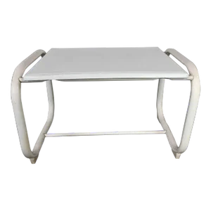 Mid to Late 20th Century MCM Samsonite Outdoor Accent Table With White Steel Base & Werzalit Top