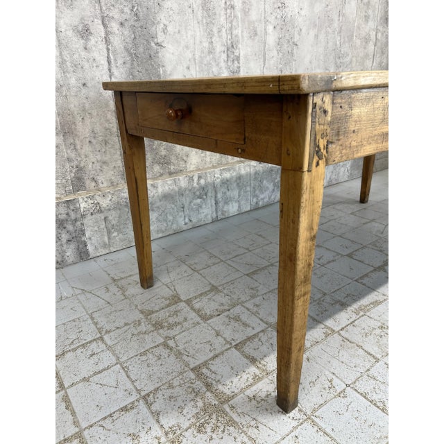 Kitchen Dining Table or Desk with 3 Drawers and Tapered Legs, 1890s For Sale - Image 3 of 17