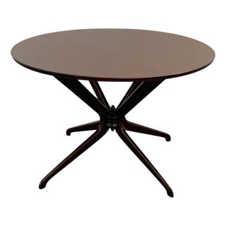 Vintage Round Table with Slender Legs, 1950s For Sale