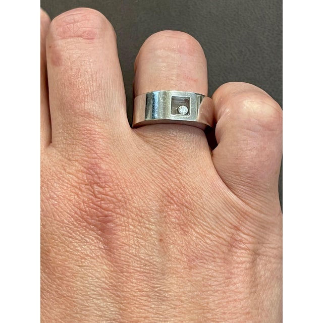 Chopard Happy Diamond 18K White Gold Floating Diamond Ring, Estate For Sale - Image 11 of 18